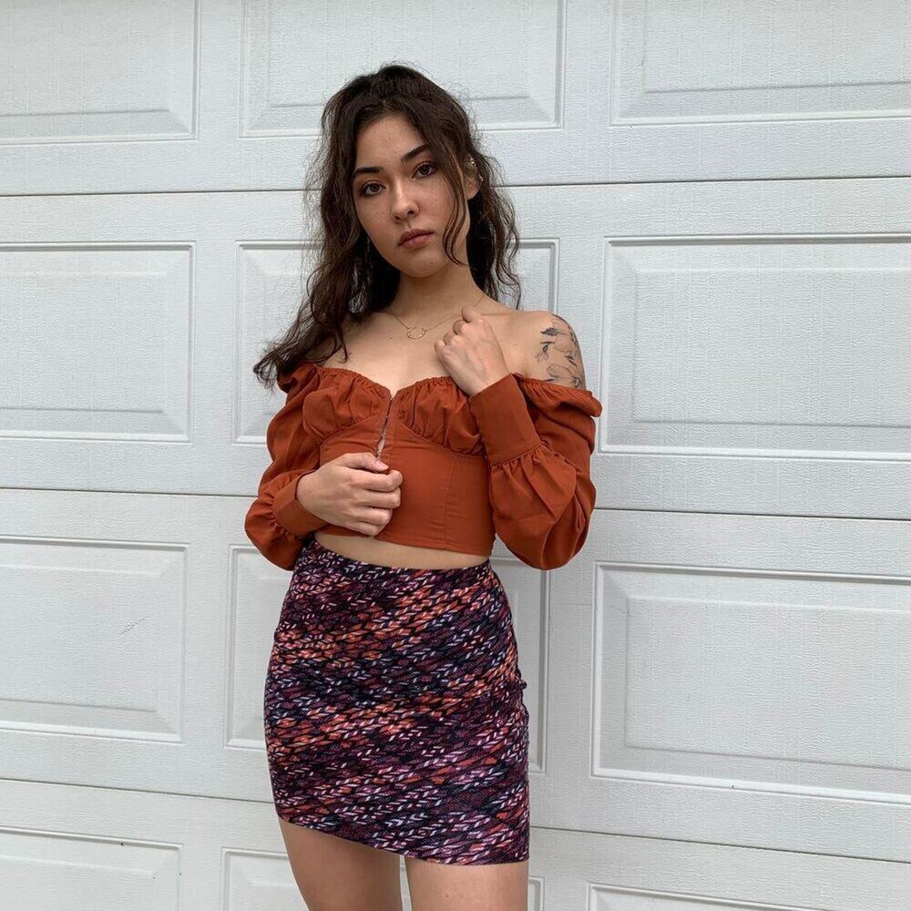 Patterned Multi-Colored Pencil Skirt